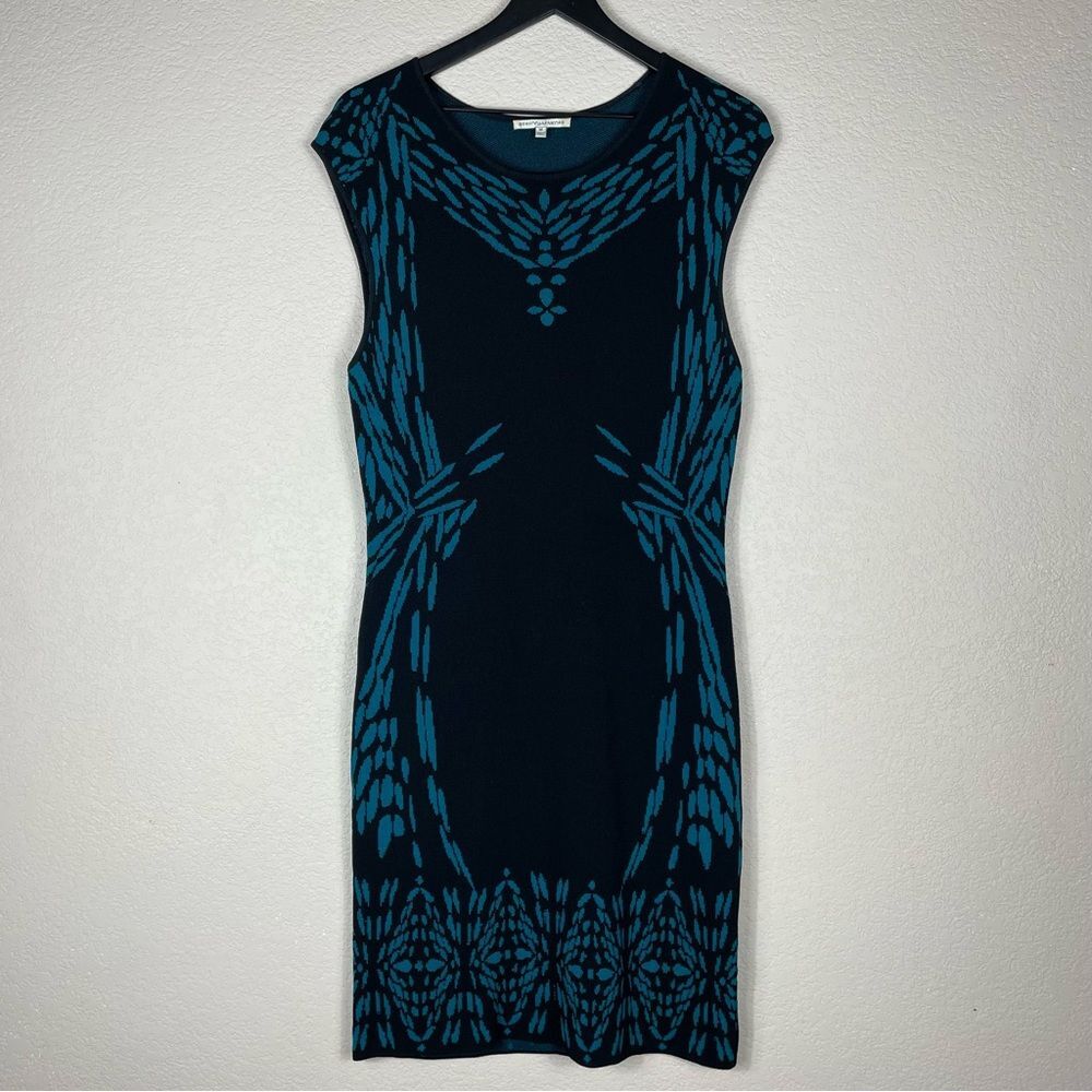 Rebecca Minkoff Black Teal Sweater Dress Size M